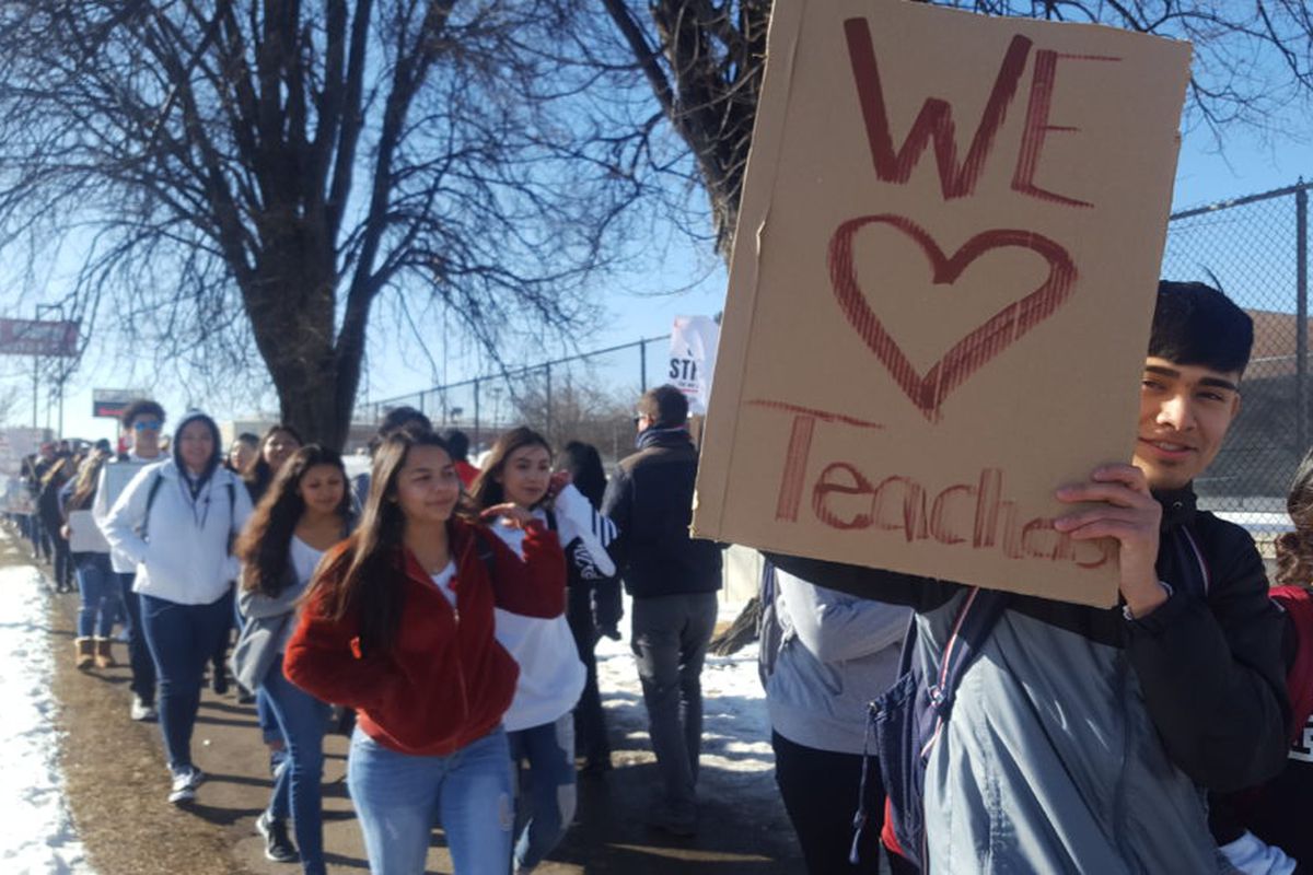 Lincoln High students on the first day of Denver's teacher strike.