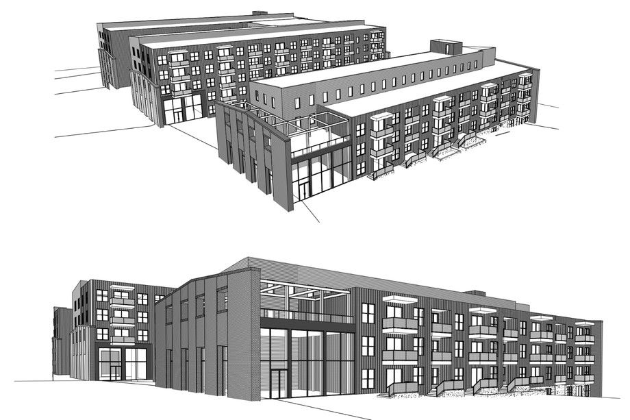 A rendering of apartments. 