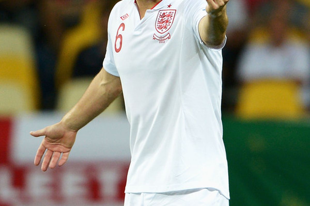 KIEV, UKRAINE - JUNE 24:  John Terry of England gestures during the UEFA EURO 2012 quarter final match between England and Italy at The Olympic Stadium on June 24, 2012 in Kiev, Ukraine.  (Photo by Claudio Villa/Getty Images)