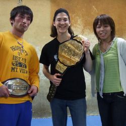 Kadowaki-san was Shooto Champ, I was FFF champ, and Hashi just won her FFF fight, as well, in 2007.