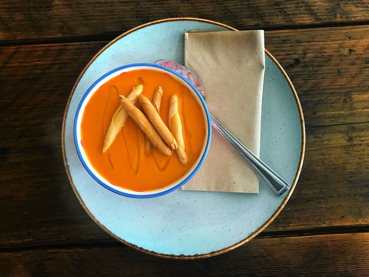 London’s heatwave coping mechanisms demand cold soup, like this gazpacho at Reineta in Ealing