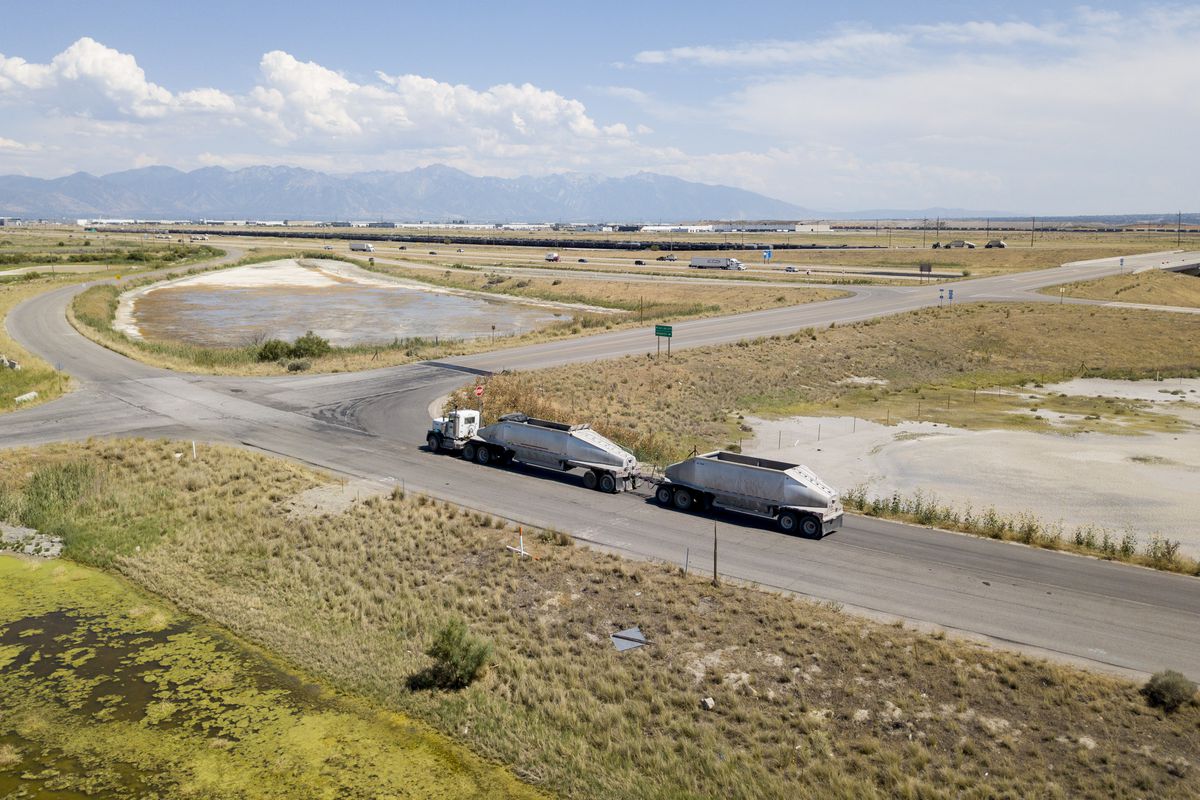 A section of land looking southeast at 7200 West and I-80 that is part of the proposed Utah Inland Port in Salt Lake City is pictured on Monday, July 16, 2018. Gov. Gary Herbert joined legislative and local elected leaders to discuss consensus recommendations for the Utah Inland Port during press conference at the Capitol in Salt Lake City on Monday, July 16, 2018.