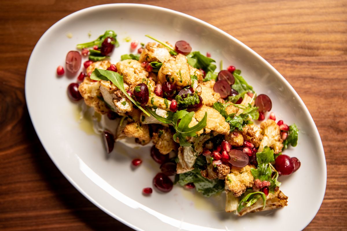 Tahini roasted cauliflower from Saints and Council in Midtown Atlanta. 