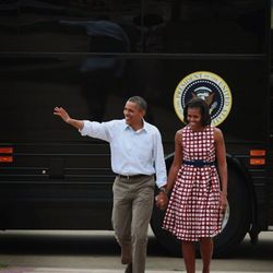 In an <B>ASOS</B> dress at a campaign event in Dubuque, Iowa on August 15, 2012 