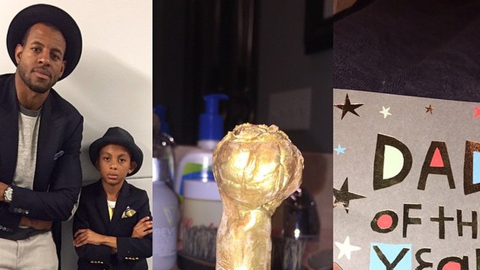 Andre Iguodala's son sculpted an NBA championship trophy in April and