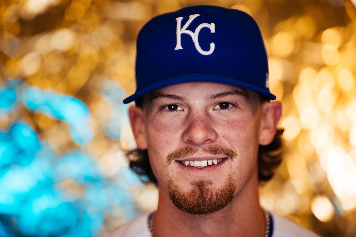 FEBRUARY 22: Bobby Witt Jr. #7 of the Kansas City Royals poses for a photo on media day at Surprise Stadium on February 22, 2023 in Surprise, Arizona.