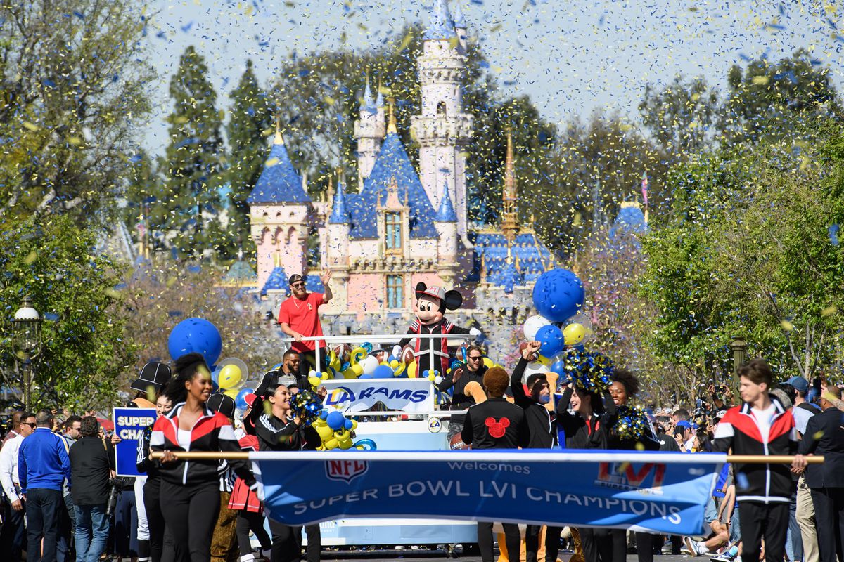The Los Angeles Rams Celebrate Their Super Bowl Win At Disneyland