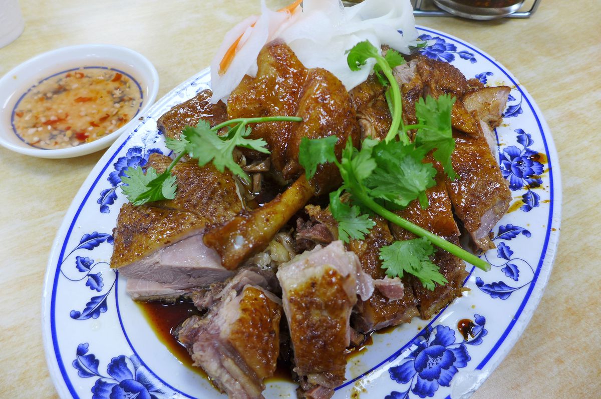 Braised duck, Teochew style, with nuoc cham