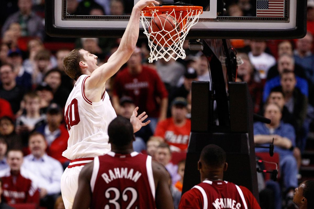 Cody Zeller has had a very good freshman campaign for the Indiana Hoosiers. He'll have a big test in the Sweet 16, going up against Anthony Davis, Terrence Jones, and  Michael Kidd-Gilchrist of Kentucky.  (Photo by Jonathan Ferrey/Getty Images)