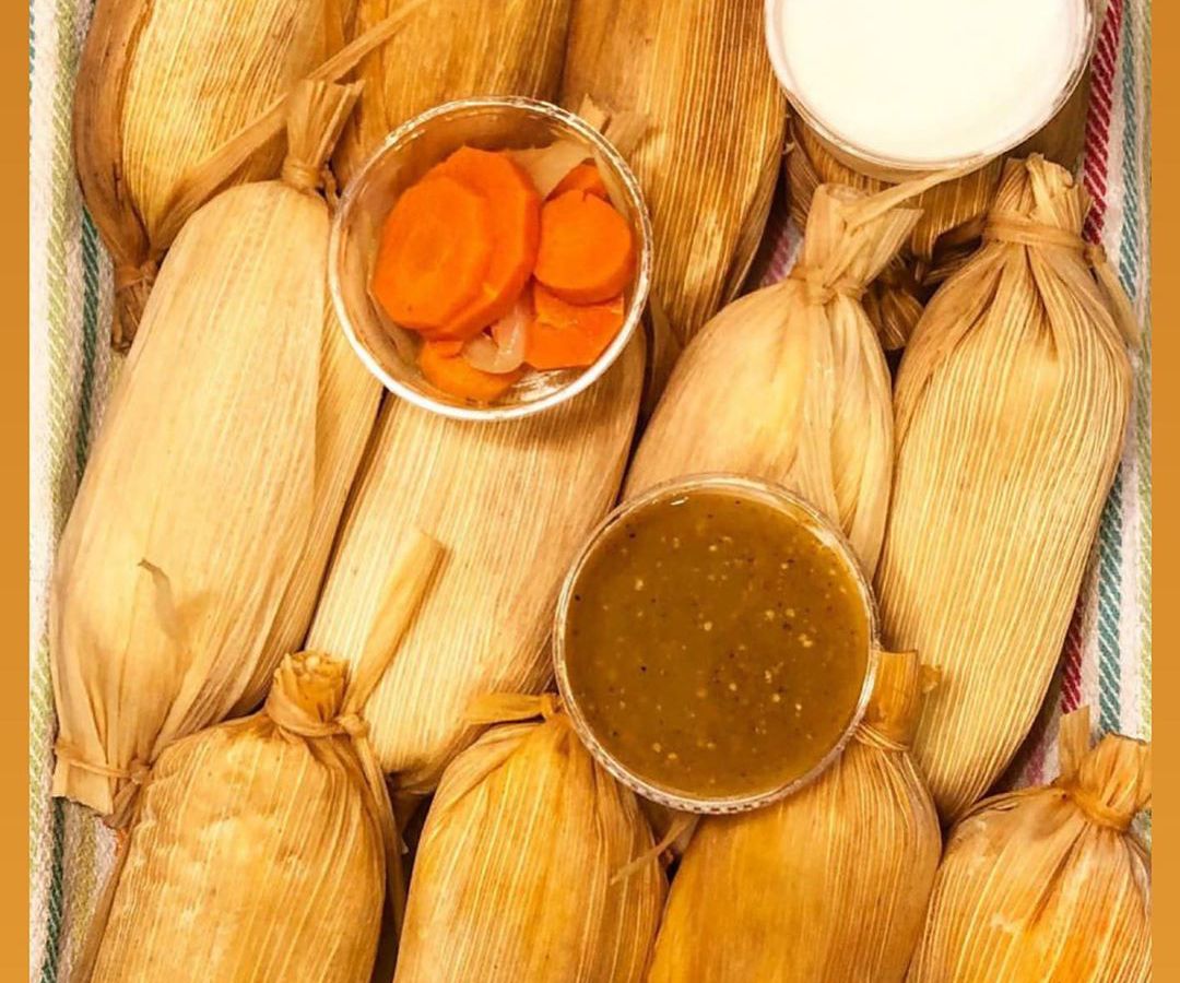 A tray of tamales from the Seattle restaurant Frelard Tamales. 