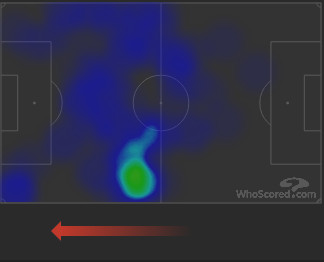 Despite lining up on the right wing, Nagbe's heat map against Vancouver show him all over the pitch, with a particularly hot area appearing on the left wing.