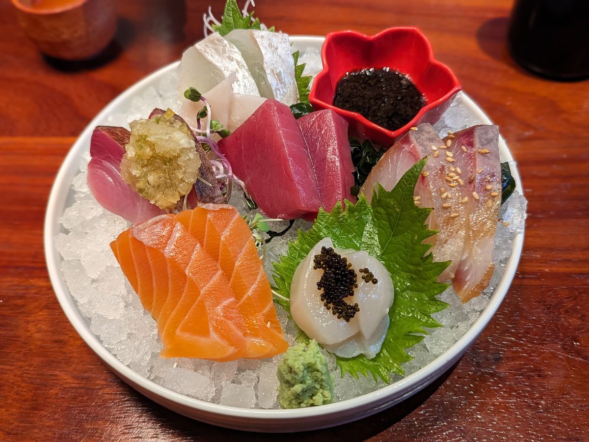 Sashimi plate from Shirubē in Santa Monica.