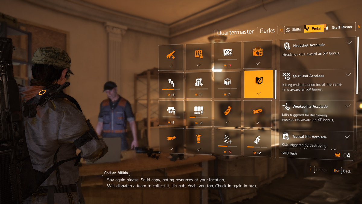 A list of perks in The Division 2