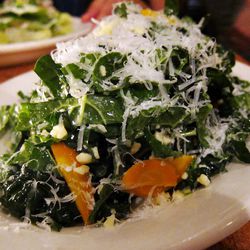 Kale salad with Cheddar, Sweet Potatoes, Almonds and Pecorino at Northern Spy Food Co. by <a href="https://www.flickr.com/photos/foodforfel/8422351604/in/pool-eater/">foodforfel