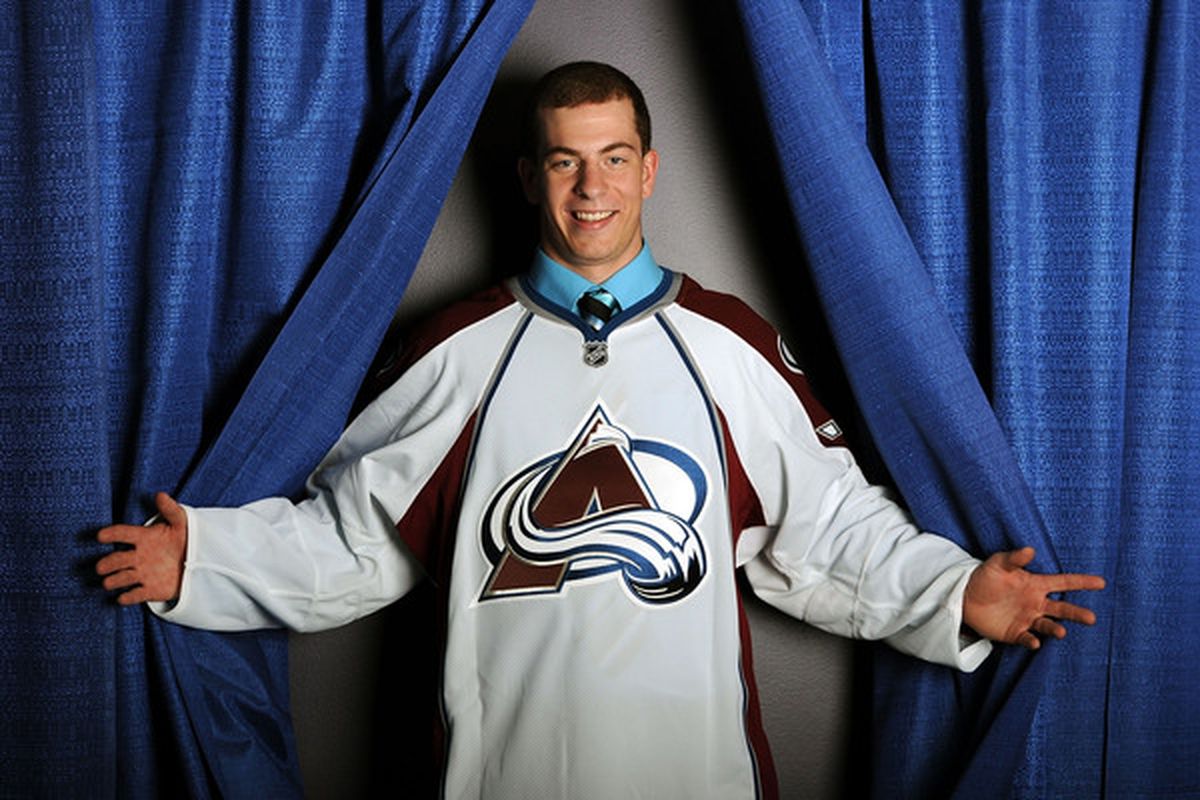 LOS ANGELES, CA - JUNE 26:  Stephen Silas, drafted in the fourth round by the Colorado Avalanche, poses for a portrait during the 2010 NHL Entry Draft at Staples Center on June 26, 2010 in Los Angeles, California.  (Photo by Harry How/Getty Images)