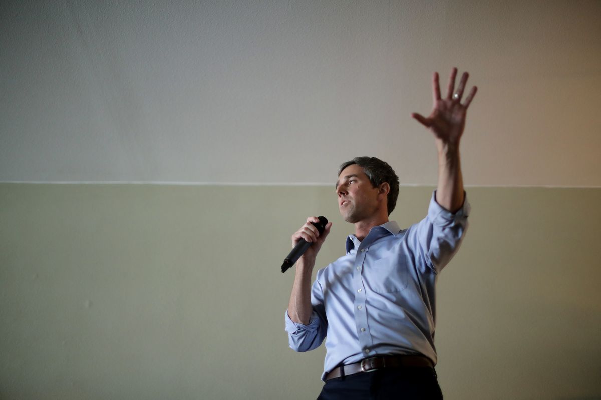 Beto O’Rourke at The Sing-A-Long Bar and Grill in Mount Vernon, Iowa, on March 15, 2019.