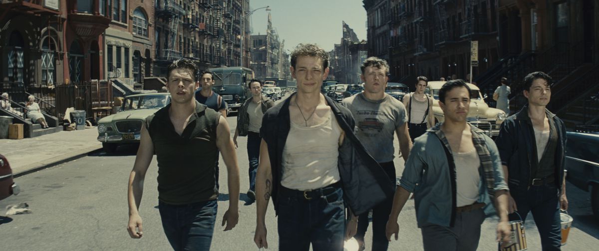 The Jets walk down the streets in Steven Spielberg’s West Side Story