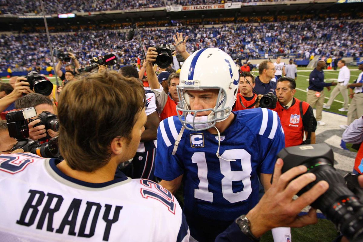 Indianapolis Colts QB Peyton Manning and New England Patriots QB Tom Brady