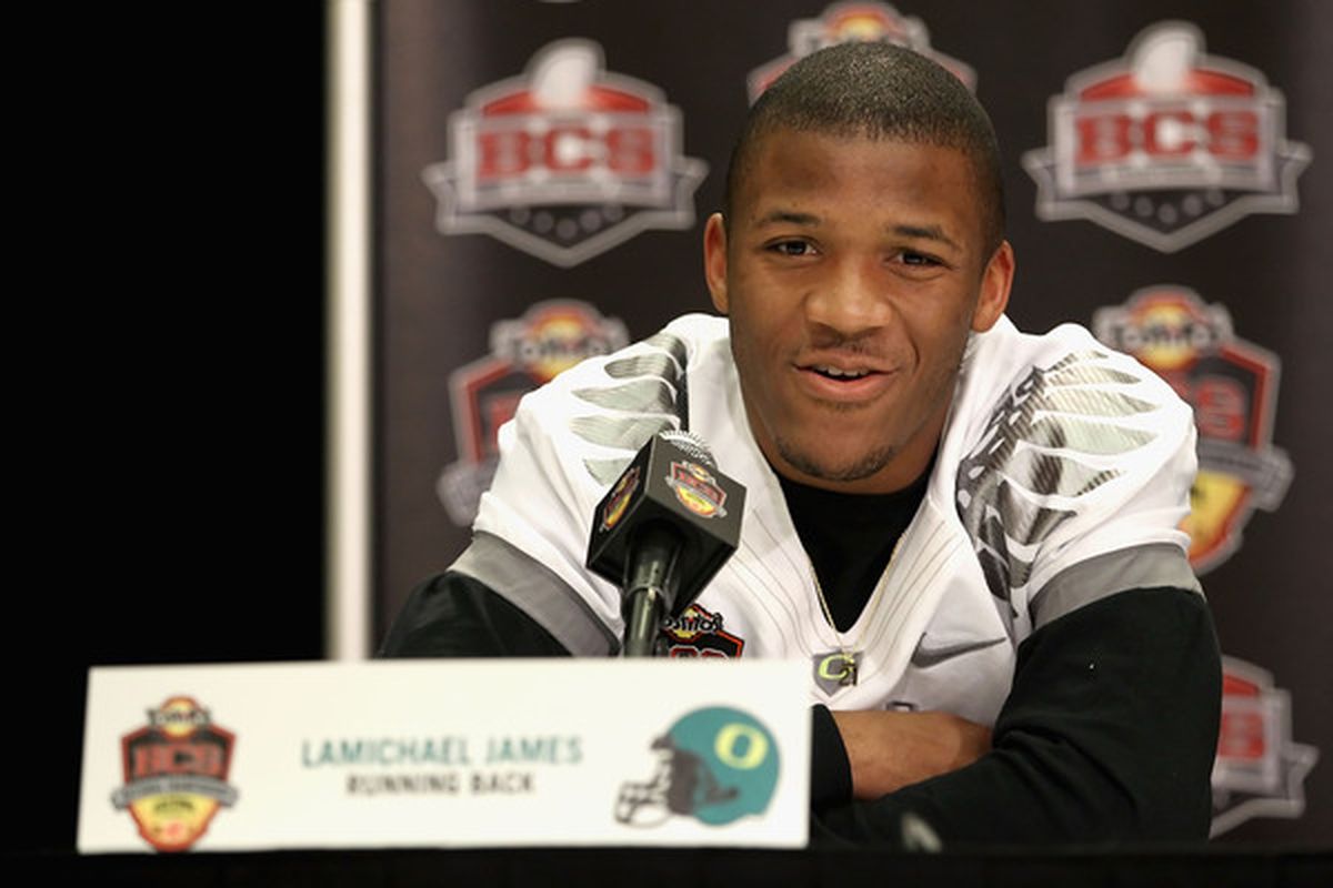 The investigation concerning the University of Oregon centers around the recruitment of players like LaMichael James  (Photo by Christian Petersen/Getty Images)