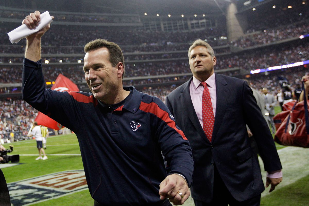 Gary Kubiak seems likely to be celebrating like this again today, except clad in Ravens gear.