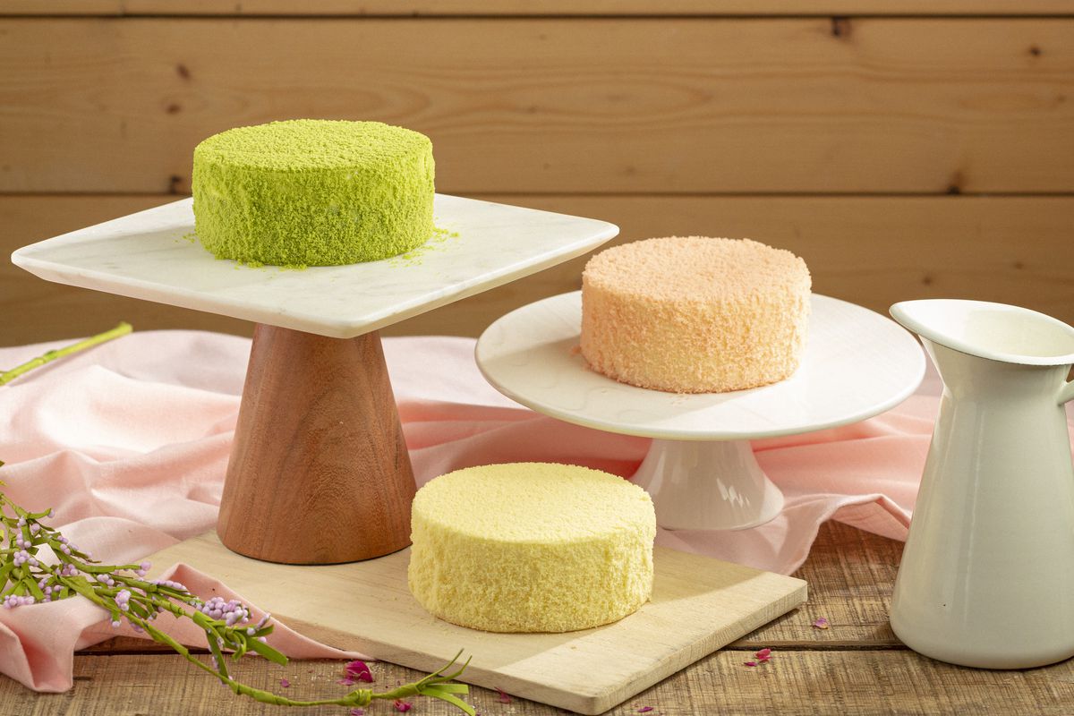 Assorted Japanese cheesecakes.