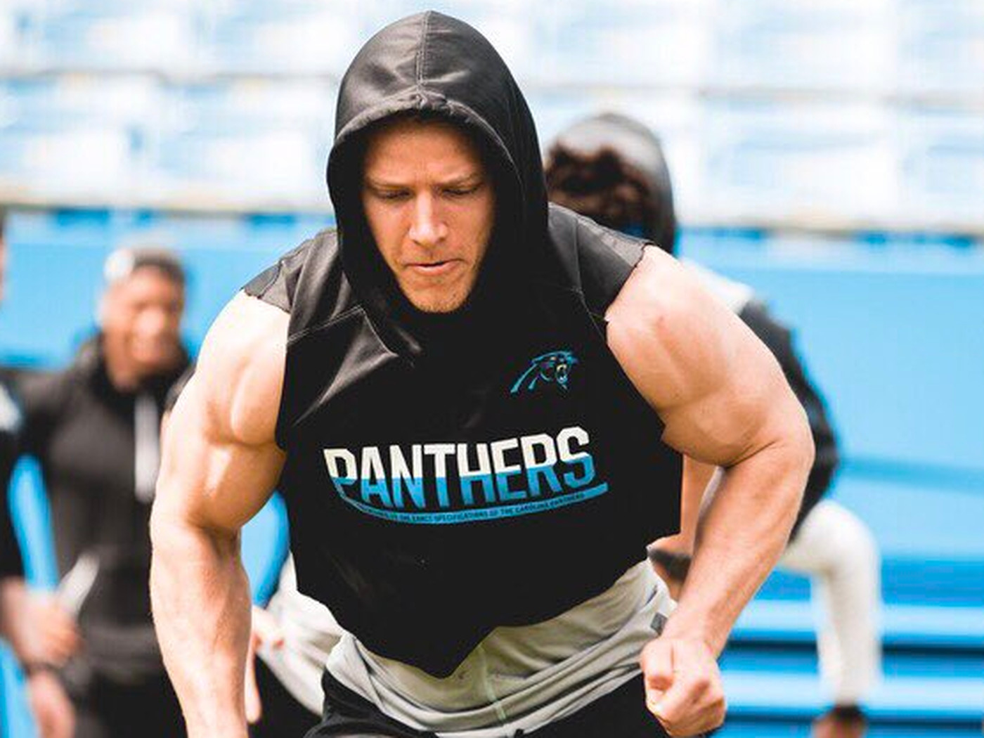 Viral photo of Christian McCaffrey's jacked arms sends social media into a  frenzy - Cat Scratch Reader