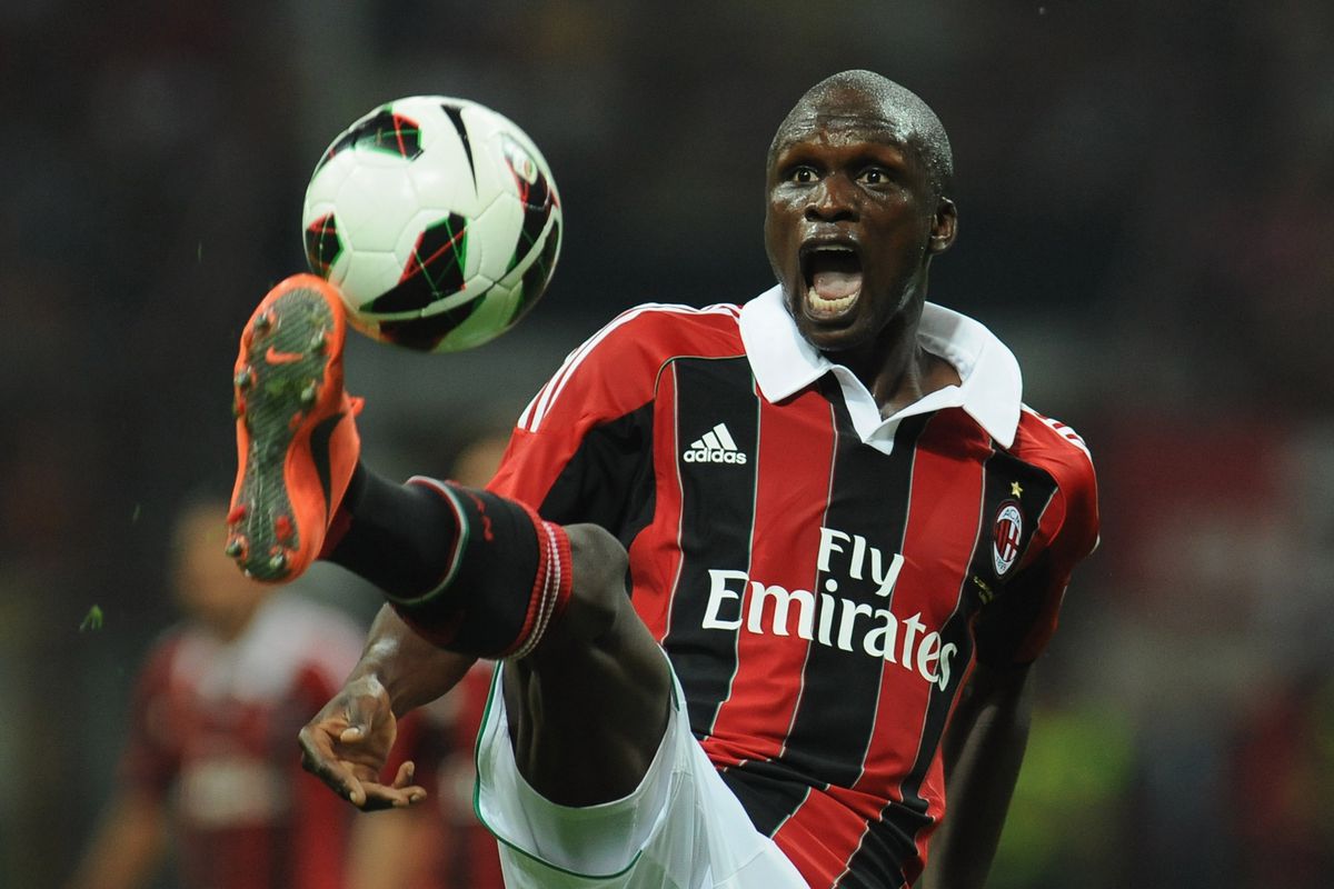MILAN, ITALY - AUGUST 19:  Bakaye Traore of AC Milan in action during the Berlusconi Trophy match between AC Milan and Juventus FC at Stadio Giuseppe Meazza on August 19, 2012 in Milan, Italy.  (Photo by Valerio Pennicino/Getty Images)