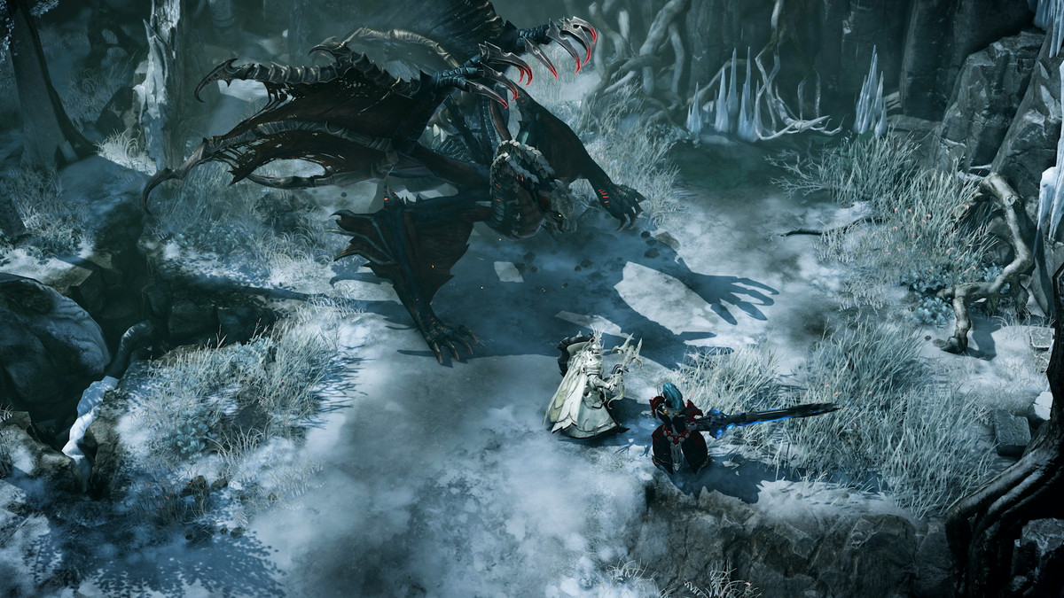 Players in Lost Ark fighting a dragon