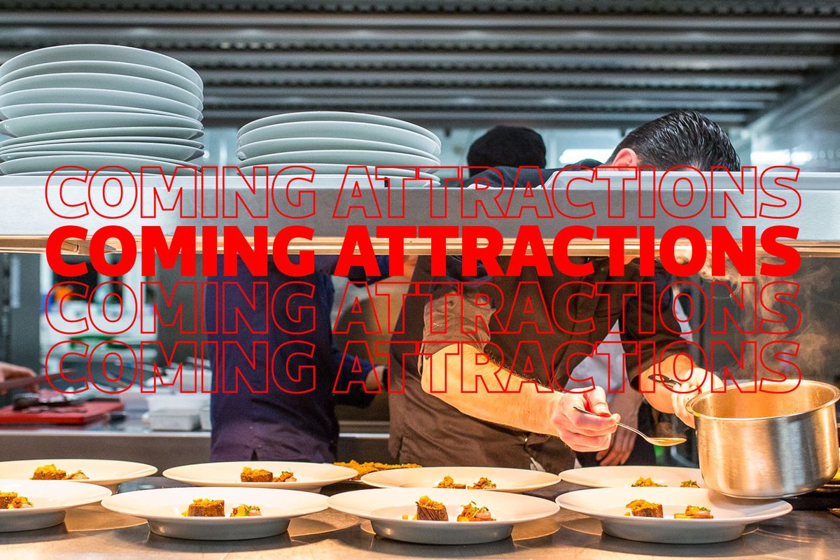 Coming attractions stock art