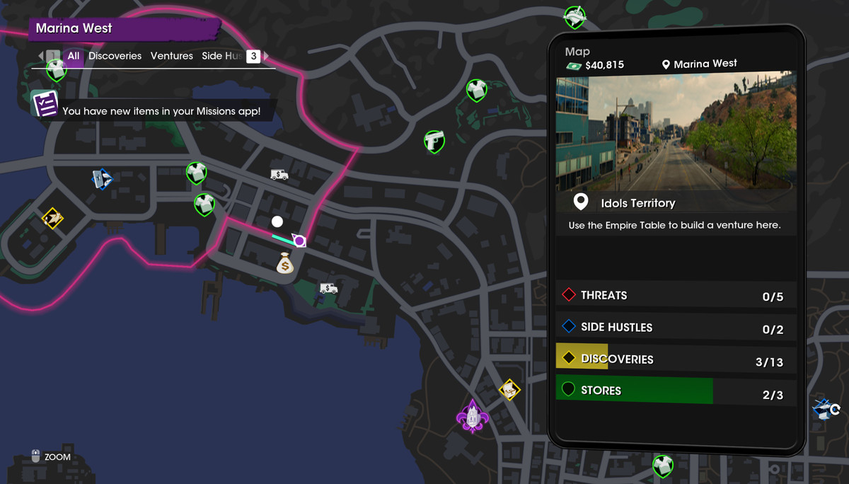 A map to locate the Red Faction Memorial Park in Saints Row.
