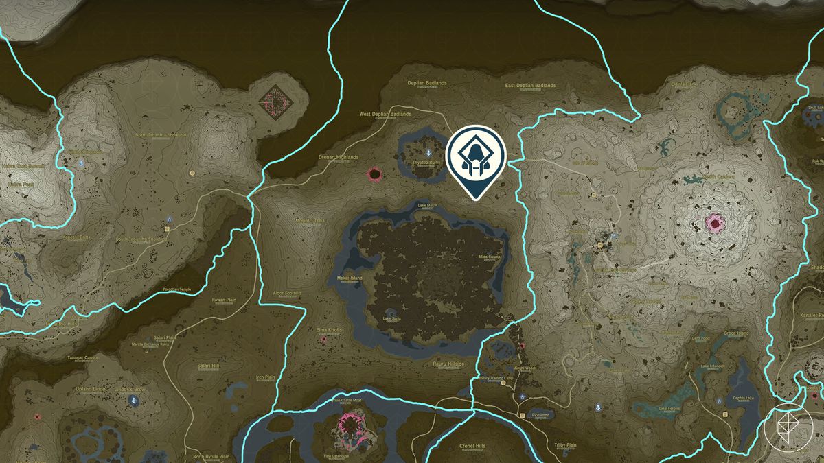 Sikukuu Shrine map location, in the Eldin Mountains in The Legend of Zelda: Tears of the Kingdom