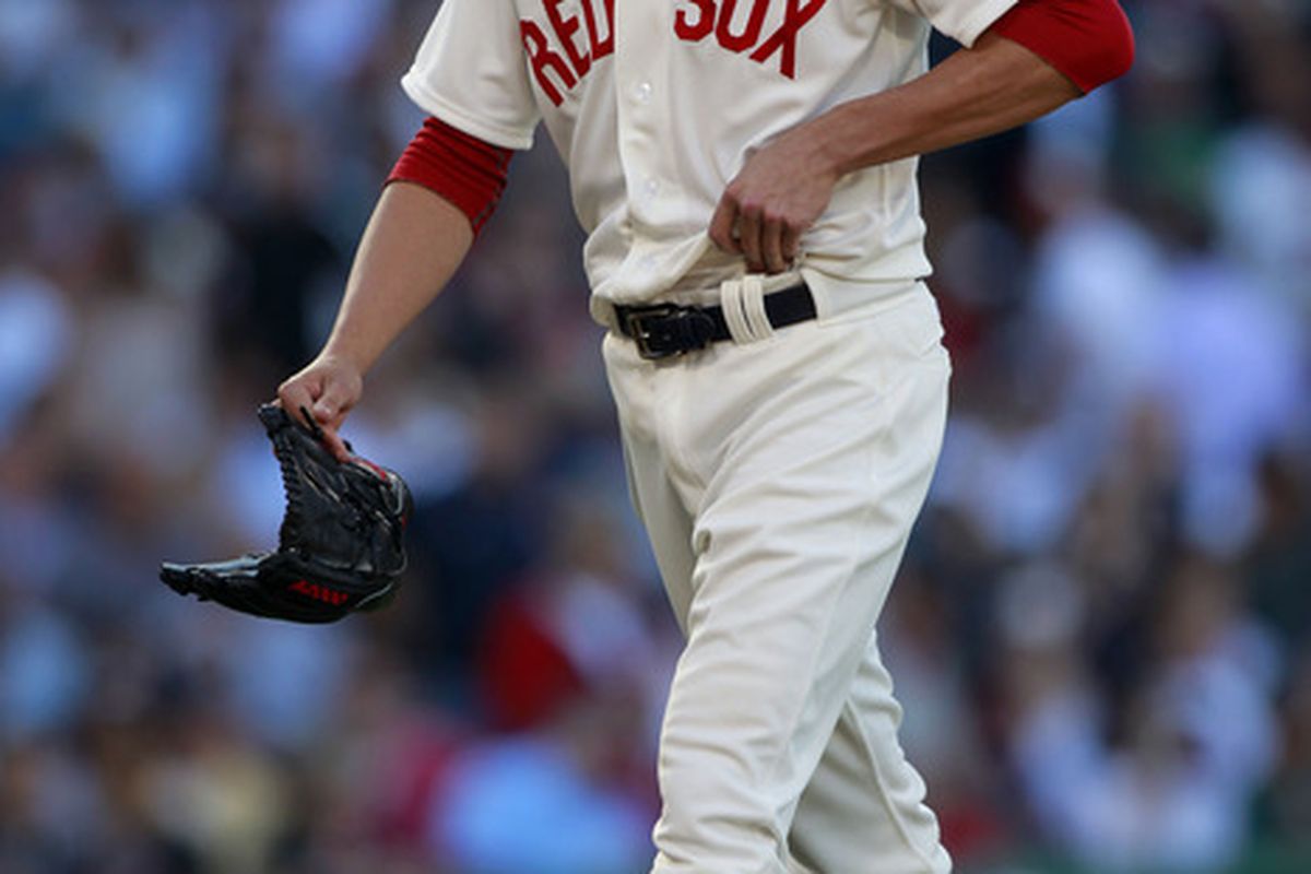 When Clay Buchholz gets two strikes on his opponents, it's been bombs away. (Mandatory Credit: Greg M. Cooper-US PRESSWIRE)
