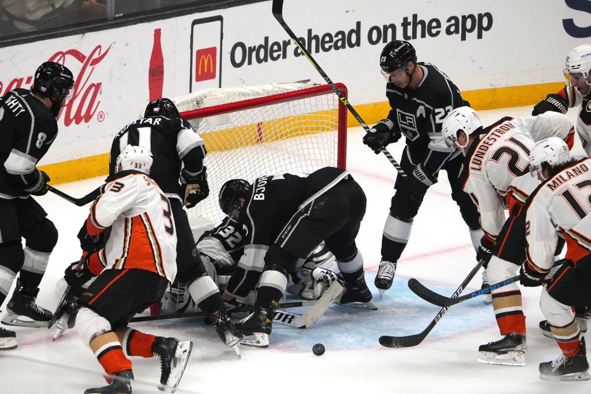 Anaheim Ducks defeat the Los Angeles Kings 5-4 in a shoot out during a NHL hockey game at Staples Center in Los Angeles.