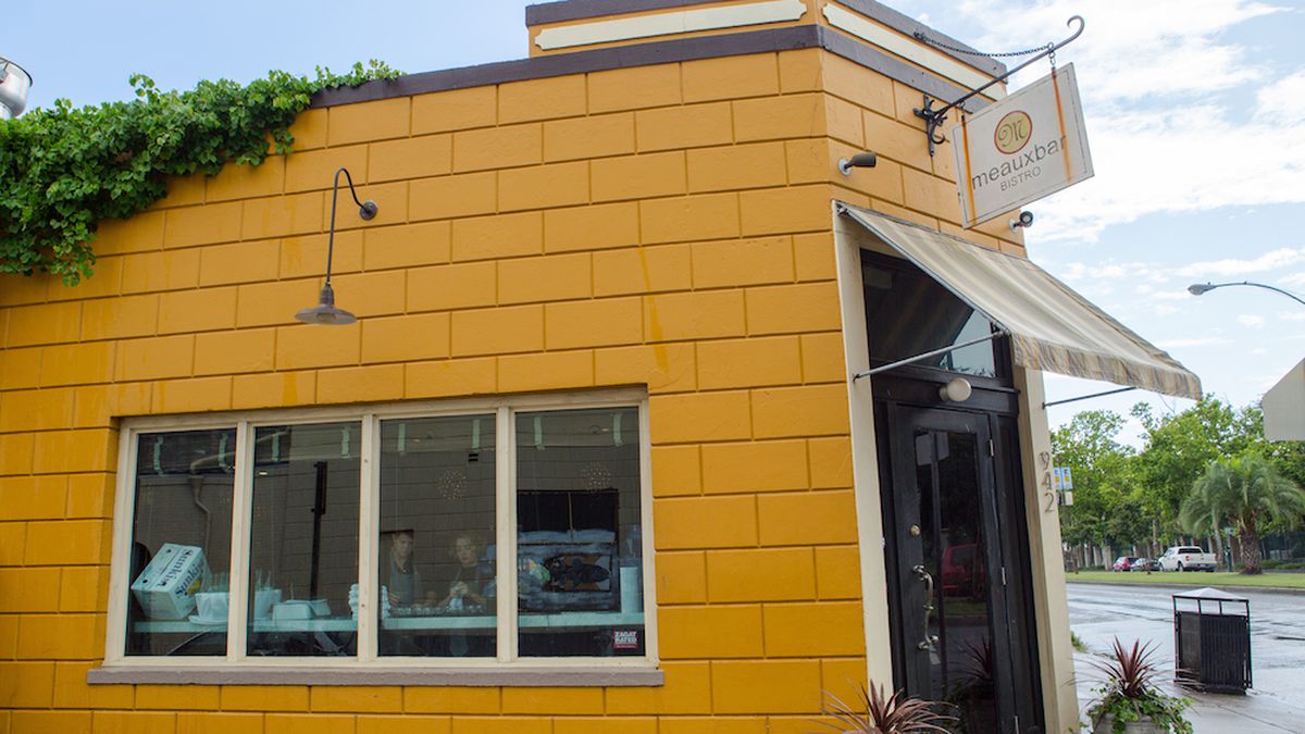 Meauxbar, a yellow building on the corner of North Rampart Street