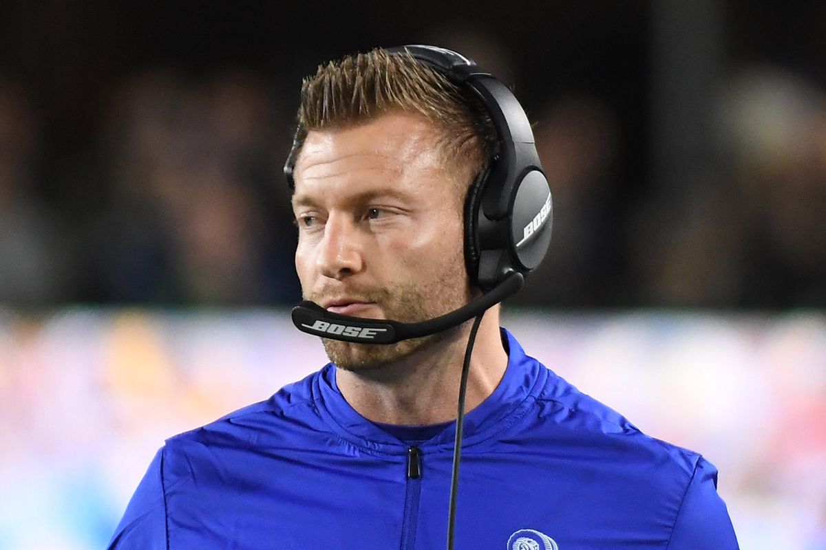 Los Angeles Rams HC Sean McVay during the first half of the Week 14 game against the Seattle Seahawks, Dec. 8, 2019.