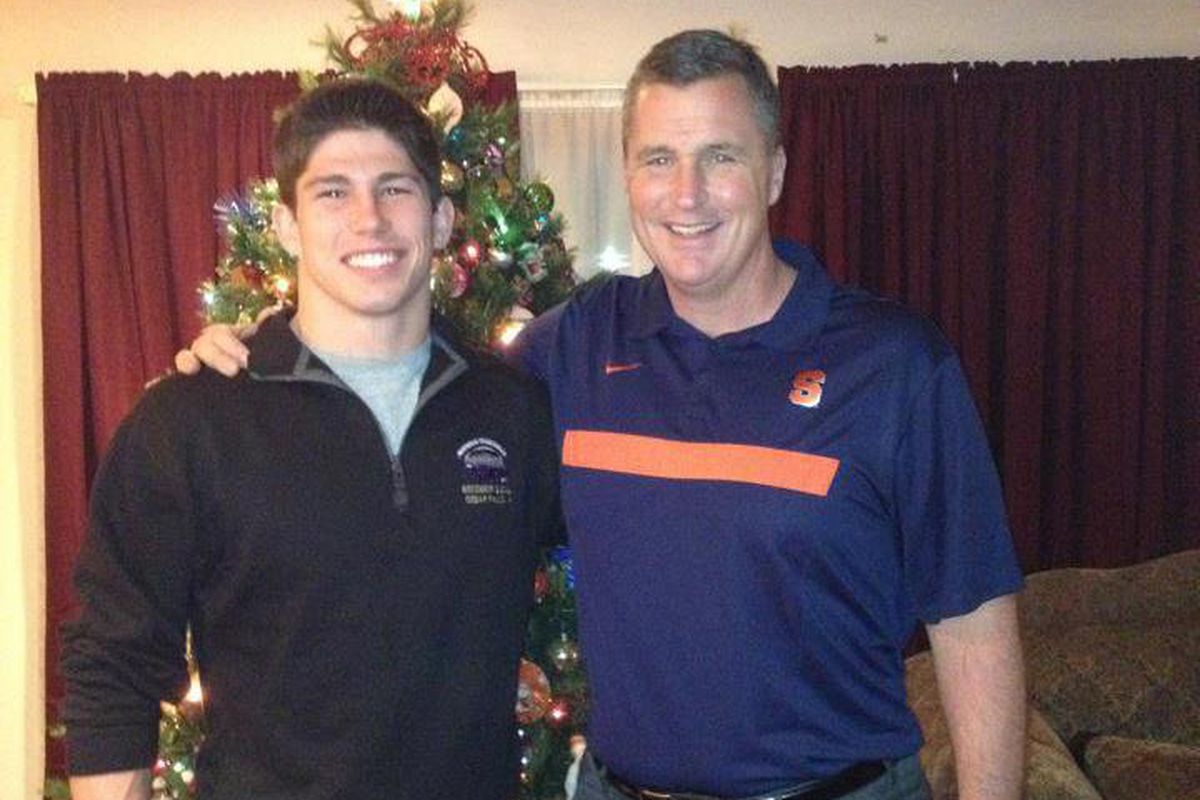 Josh with some dude wearing a Syracuse shirt.  Maybe it's his uncle or something.
