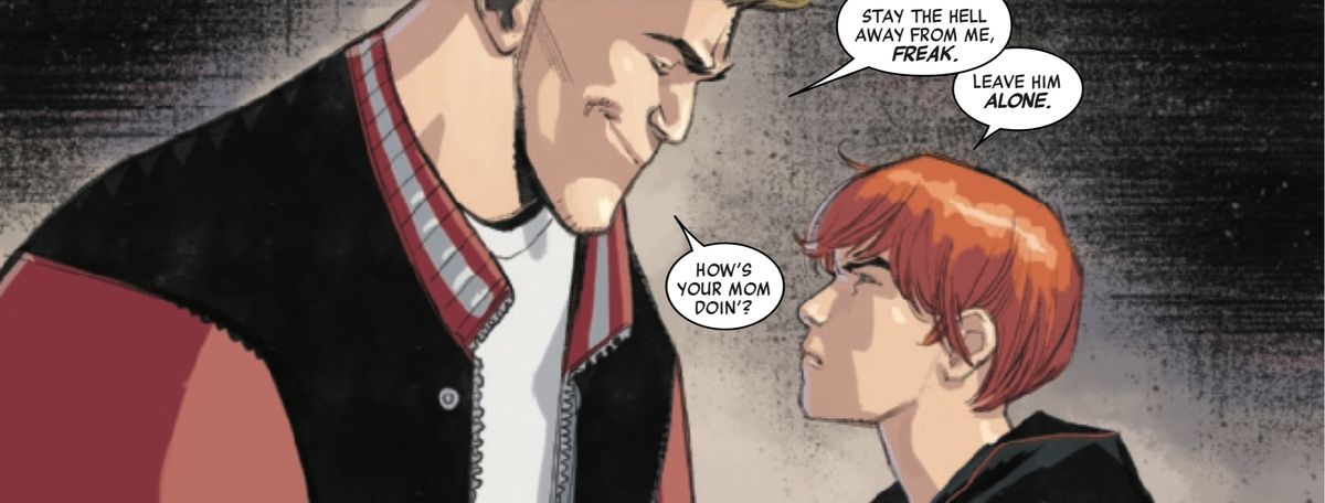Ben Parker confronts a bully in Spider-Man #1, Marvel Comics (2019). 