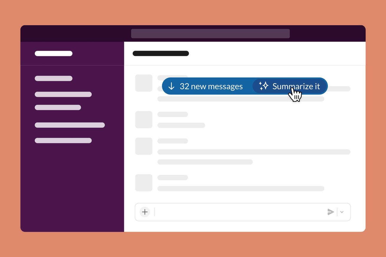 An illustration of a Slack window displaying unread message notifications.