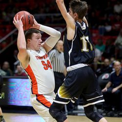 Highland plays Timpview in the 4A high school basketball semifinal game at the Huntsman Center in Salt Lake City on Friday, March 4, 2016. Timpview won 59-49.