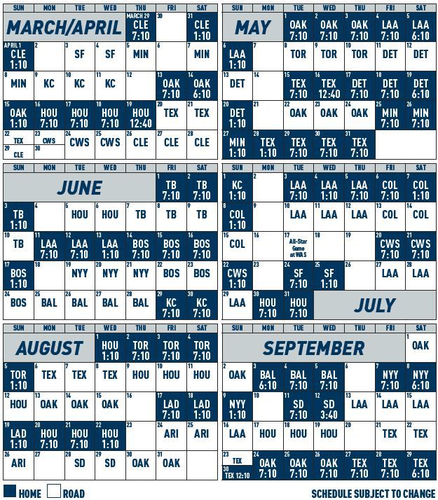 Mariners Schedule 2022 Gazing Into The Known Unknown: The 2018 Seattle Mariners Schedule - Lookout  Landing