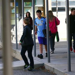 Students transition between classes at West Jordan Middle School on Friday, Nov. 4, 2016. During a tour of the aging school, Principal Dixie Garrison discussed why she and other Jordan School District officials would like a $245 million bond to pass on Nov. 8. West Jordan Middle is one school that would be rebuilt if the bond passes.