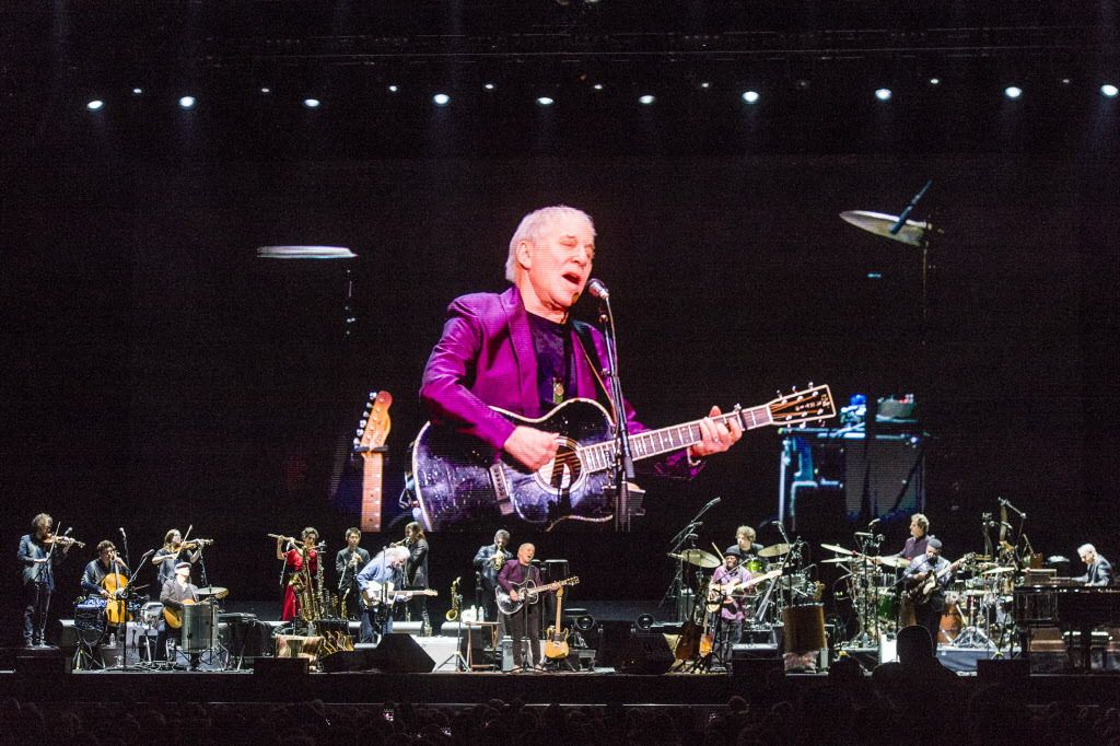 Paul Simon performs backed by a powerhouse 14-piece backup band at the United Center on Wednesday, June 6, 2018, in Chicago. | Tyler LaRiviere/Sun-Times