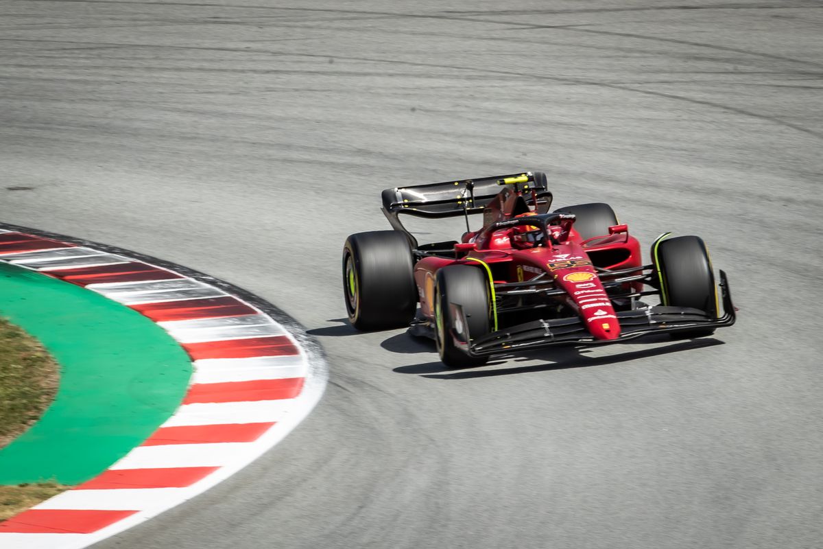 Carlos Sainz Jr. (ESP) Team Scuderia Ferrari, F1-75, Ferrari 065 engine seen during the F1 World Championship Grand Prix of Spain on May 22, 2022 in Barcelona, Spain.