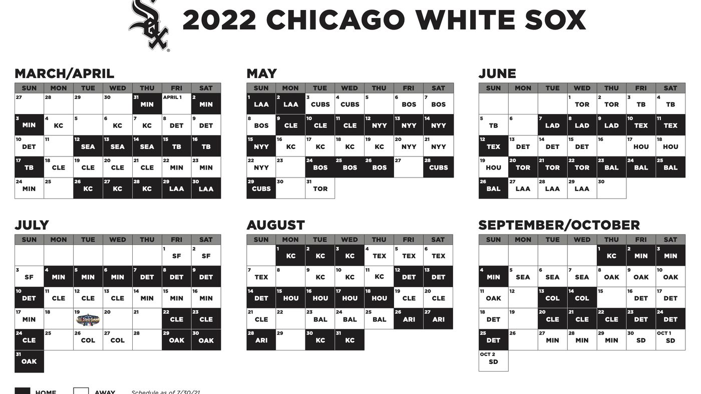 Mlb 2022 Schedule Chicago White Sox 2022 Schedule Is Out! - South Side Sox