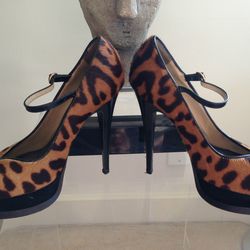 YSL leopard mary jane heels, <a href="http://www.ebay.com/itm/Lilly-Ghalichi-YSL-Leopard-Mary-Jane-High-Heels-Size-35-/181055898734?pt=US_Women_s_Shoes&hash=item2a27c5c46e">$300</a>.