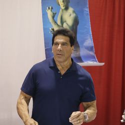 Lou Ferrigno, who played The Incredible Hulk attends the Motor City Comic Con at the Suburban Collection Showcase, Friday, May 15, 2015, in Novi, Mich. The three-day pop-culture extravaganza that gets underway Friday will welcome to the Suburban Collection Showplace in Novi dozens of celebrities from the worlds of TV, film and beyond as well as thousands of fans. Motor City Comic Con also brings in comic book and multimedia dealers who offer merchandise, including comic books, art, T-shirts and movie memorabilia. (AP Photo/Carlos Osorio)