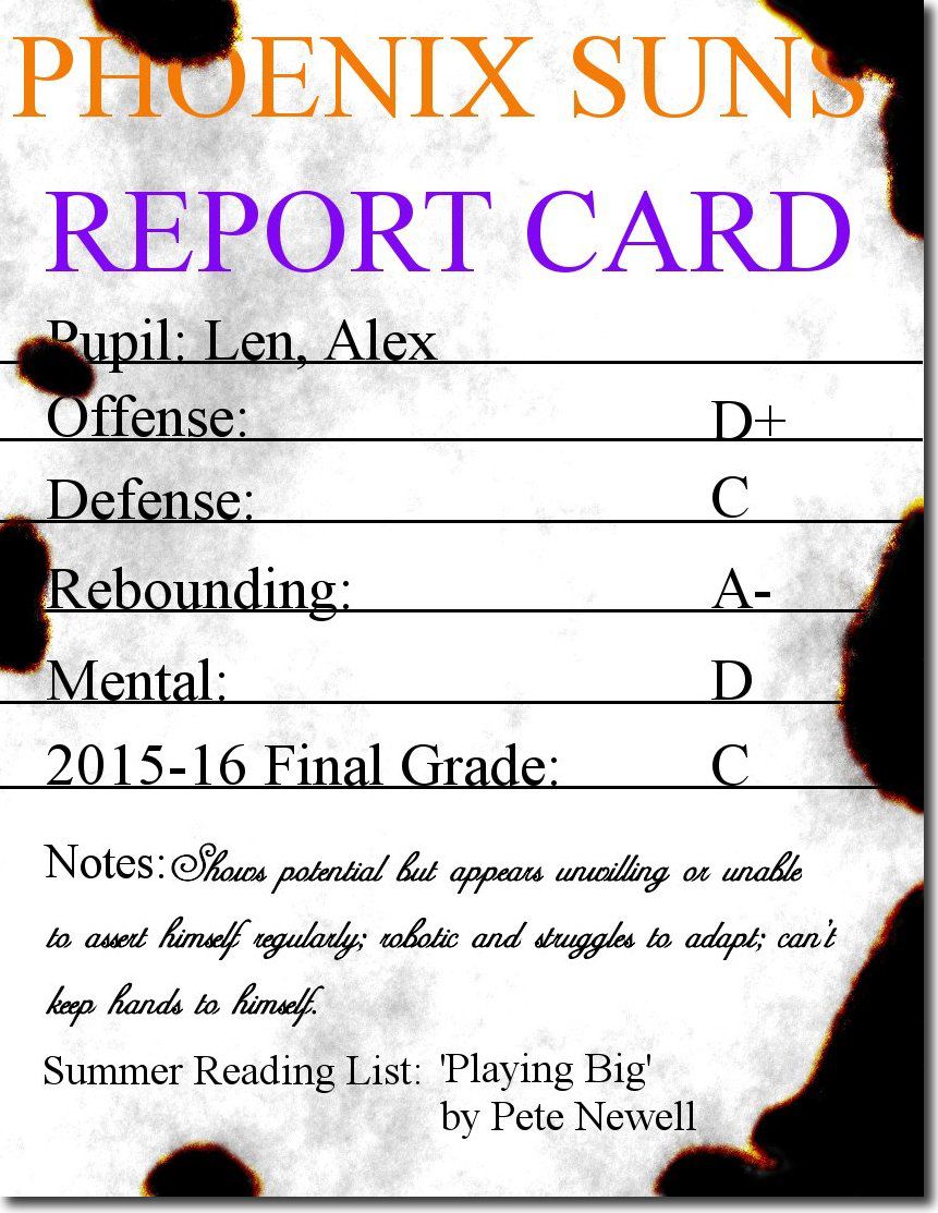 Alex Len Report Card