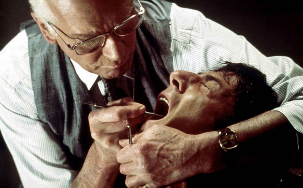 Laurence Olivier as Szell and Dustin Hoffman as Thomas “Babe” Levy in Marathon Man.