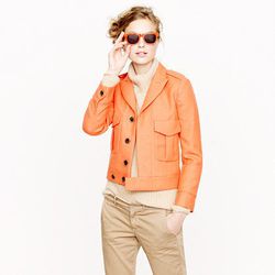 <a href="http://www.jcrew.com/womens_category/outerwear/wool/PRDOVR~11944/11944.jsp">Collection double-serge Eisenhower jacket</a>, $278.60 (was $398)