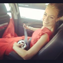 "On the way to the Emmy's...I look like a small child!!!"-Cat Deeley 